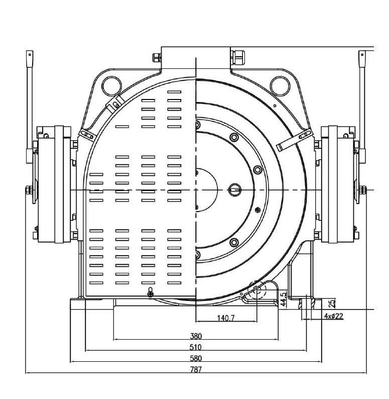 Bản vẽ kích thước mặt trước máy kéo SANYO SYM-01B