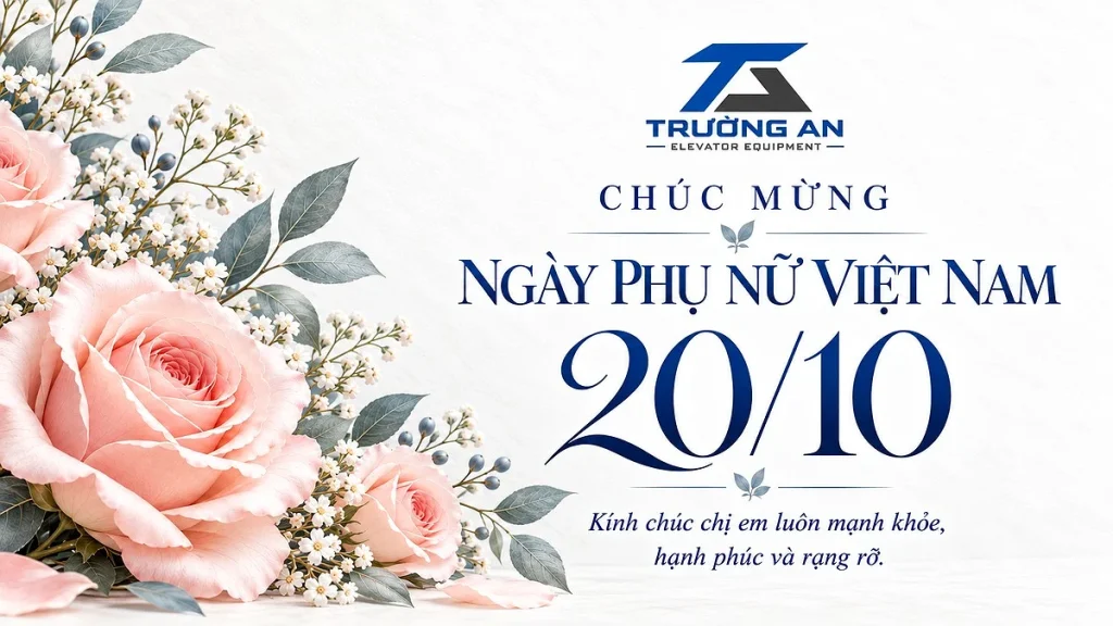 Banner chúc mừng Ngày Phụ nữ Việt Nam 20/10 của Trường An Elevator